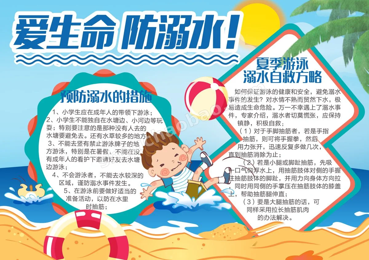 3-防溺水手抄报